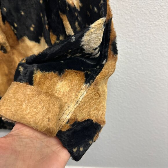 Vintage 90s S & D Cow Animal Print Faux Fur Blazer Jacket Womens Size Large - Picture 4 of 6